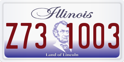 IL license plate Z731003
