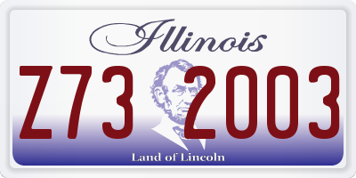 IL license plate Z732003