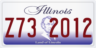 IL license plate Z732012