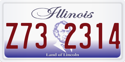 IL license plate Z732314