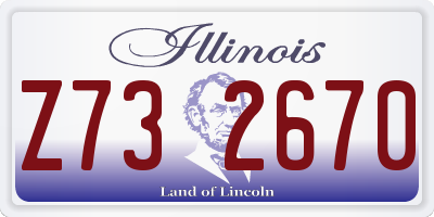 IL license plate Z732670