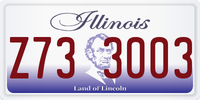 IL license plate Z733003