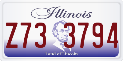 IL license plate Z733794