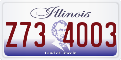 IL license plate Z734003