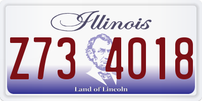 IL license plate Z734018