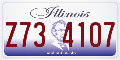 IL license plate Z734107