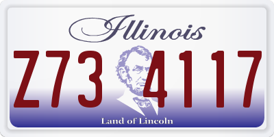IL license plate Z734117