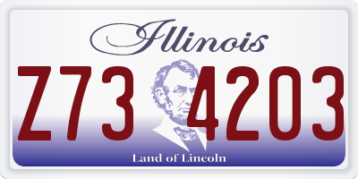 IL license plate Z734203