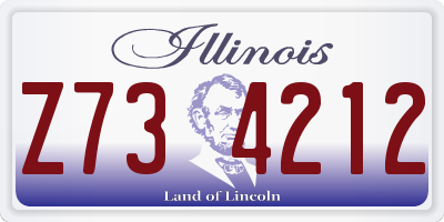 IL license plate Z734212