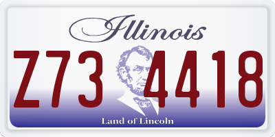 IL license plate Z734418