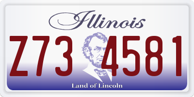 IL license plate Z734581