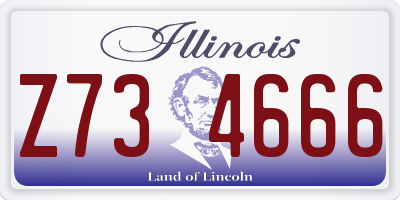 IL license plate Z734666