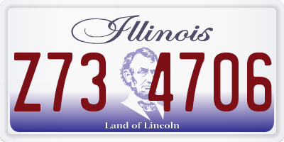 IL license plate Z734706