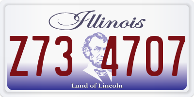 IL license plate Z734707