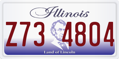 IL license plate Z734804