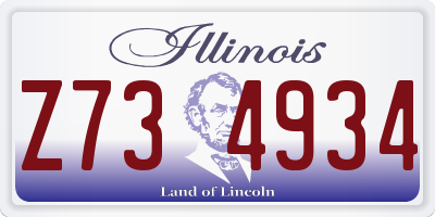 IL license plate Z734934