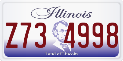 IL license plate Z734998