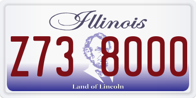 IL license plate Z738000