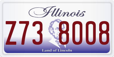 IL license plate Z738008