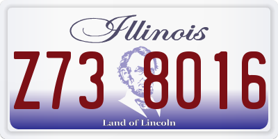 IL license plate Z738016