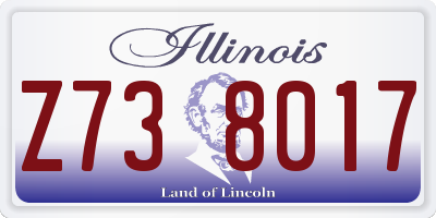 IL license plate Z738017