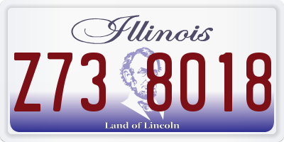 IL license plate Z738018