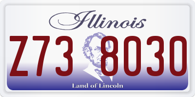 IL license plate Z738030