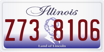 IL license plate Z738106