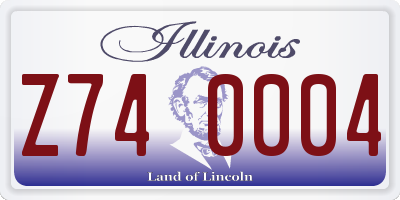 IL license plate Z740004