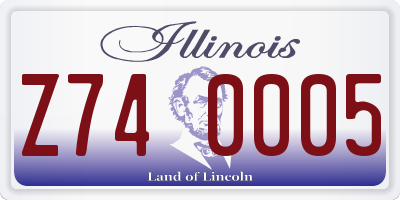 IL license plate Z740005