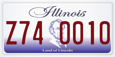 IL license plate Z740010