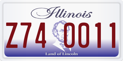 IL license plate Z740011