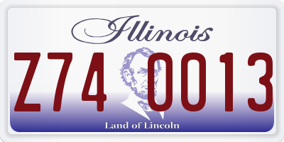 IL license plate Z740013
