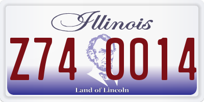 IL license plate Z740014