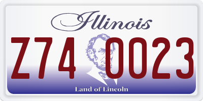 IL license plate Z740023