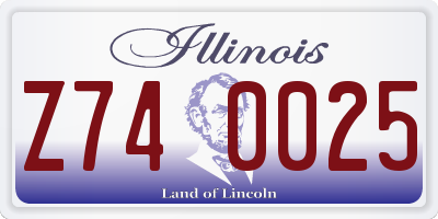 IL license plate Z740025