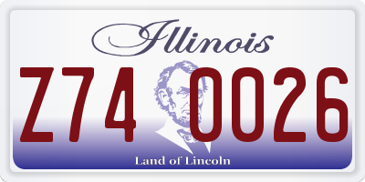 IL license plate Z740026