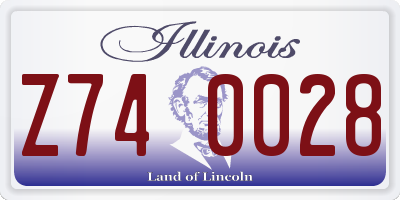IL license plate Z740028