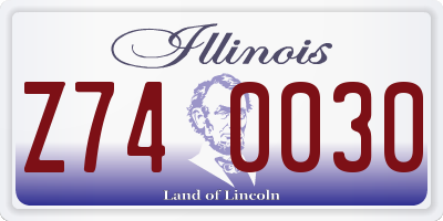IL license plate Z740030