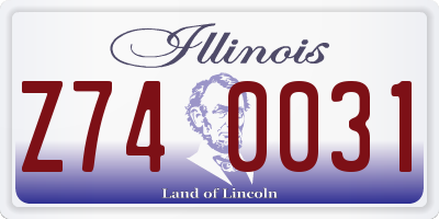 IL license plate Z740031