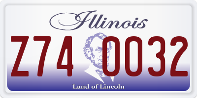 IL license plate Z740032