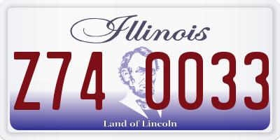 IL license plate Z740033