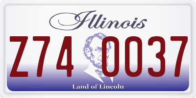 IL license plate Z740037