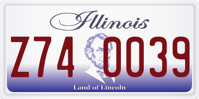 IL license plate Z740039