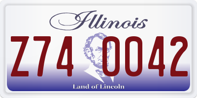 IL license plate Z740042