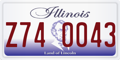 IL license plate Z740043