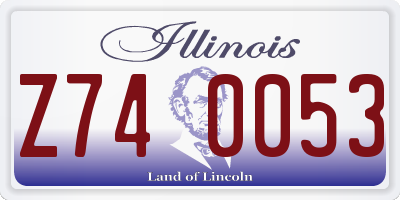 IL license plate Z740053