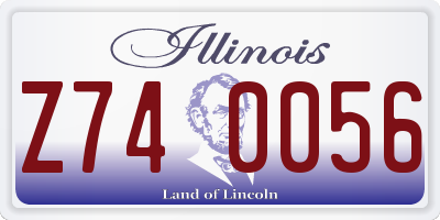IL license plate Z740056