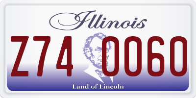 IL license plate Z740060