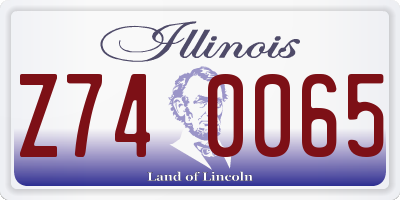 IL license plate Z740065